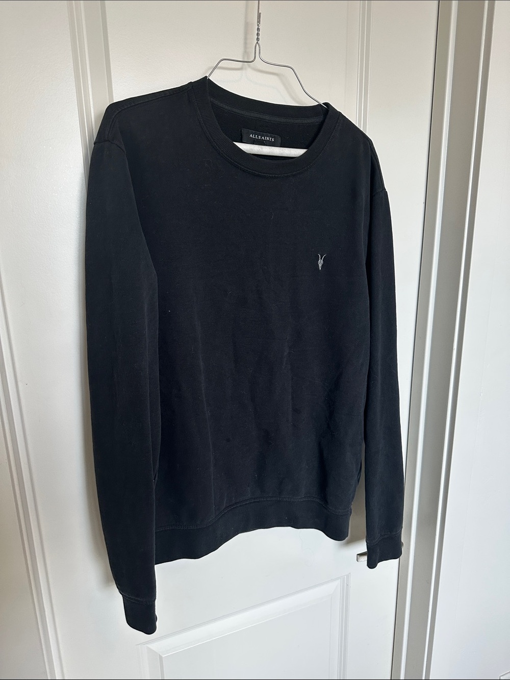 AllSaints Ramskull Crewneck Sweatshirt Men’s Large Black Slim Fit